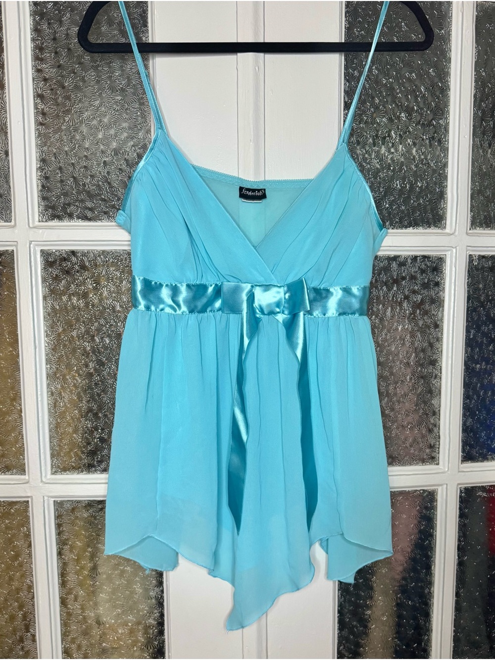 Baby blue babydoll fairy top with ribbon and bow